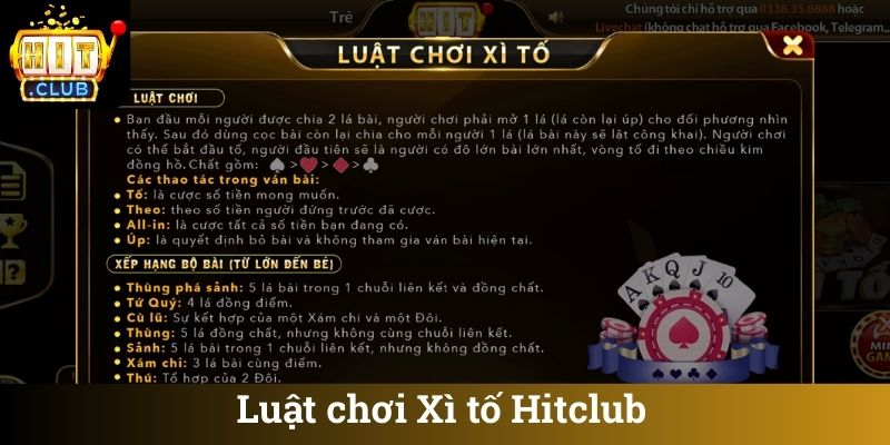 Luat choi Xi to Hitclub Luật chơi Xì tố Hitclub