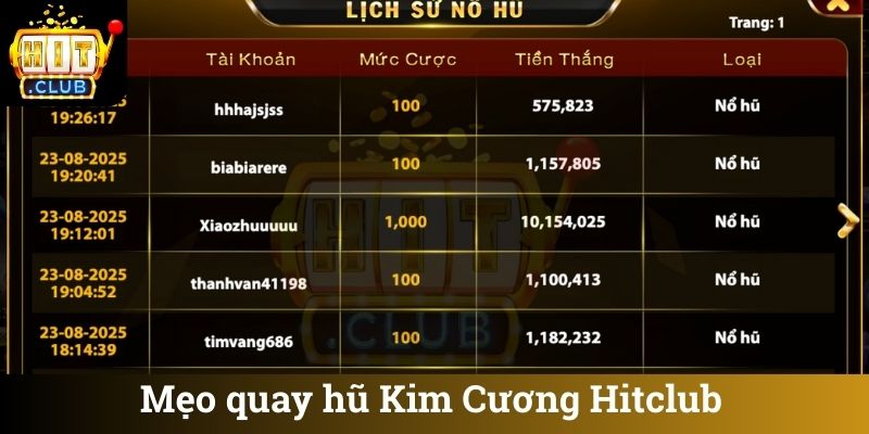 Mẹo quay hũ Kim Cương Hitclub